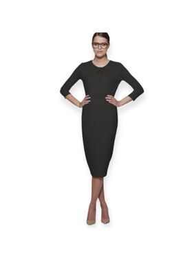Emploi Lexington 3/4 Sleeve Midi Dress
Gray Size L Career Semi Fitted Business